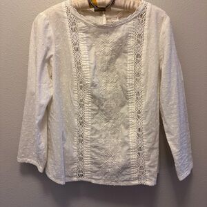 Melrose and market off white long sleeve Lace Detail Blouse. Small